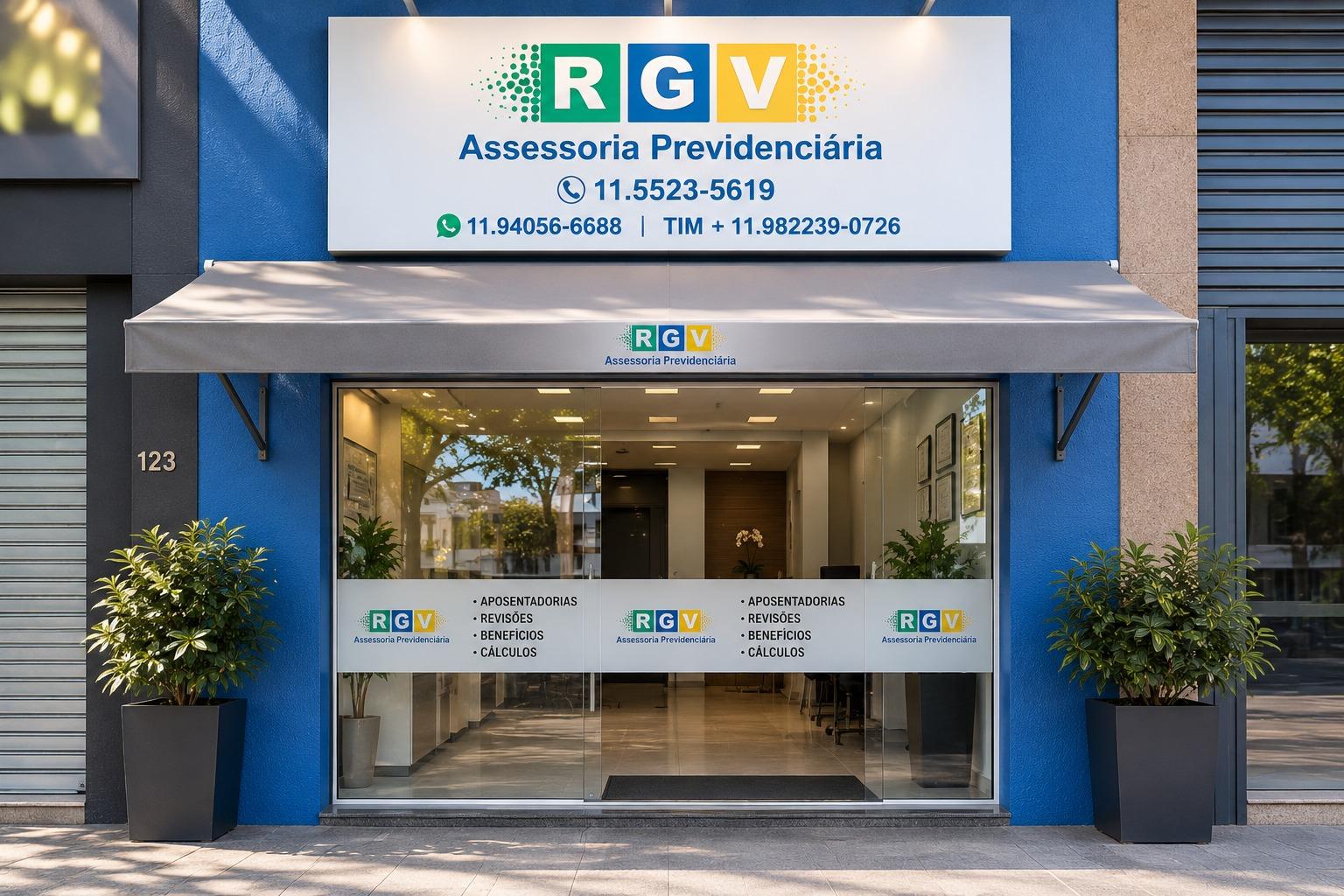 Fachada do escritório RGV Advocacia Previdenciária na Av. Nossa Senhora do Sabará